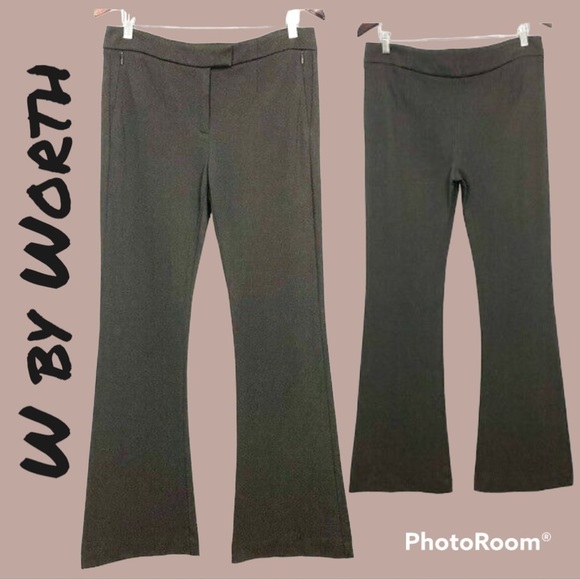 W By Worth - Dark Taupe Pointe Bootcut Trouser Size 2 - Picture 1 of 15